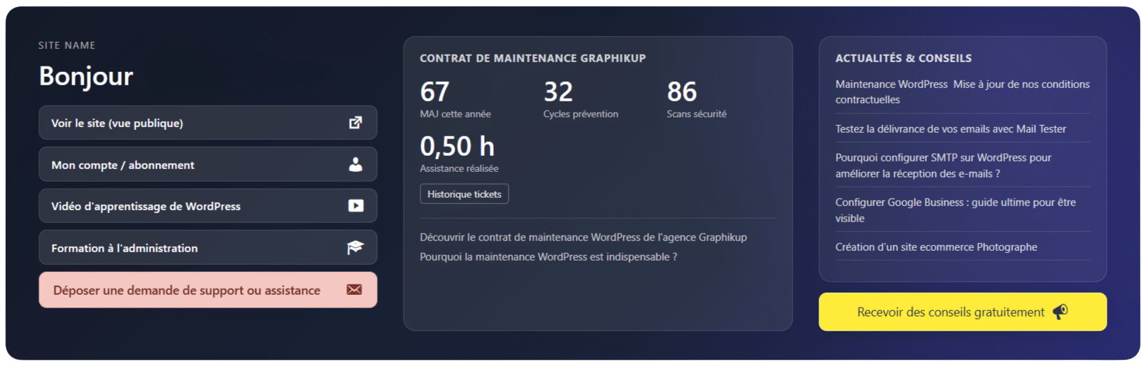 Votre tableau de bord WordPress évolue